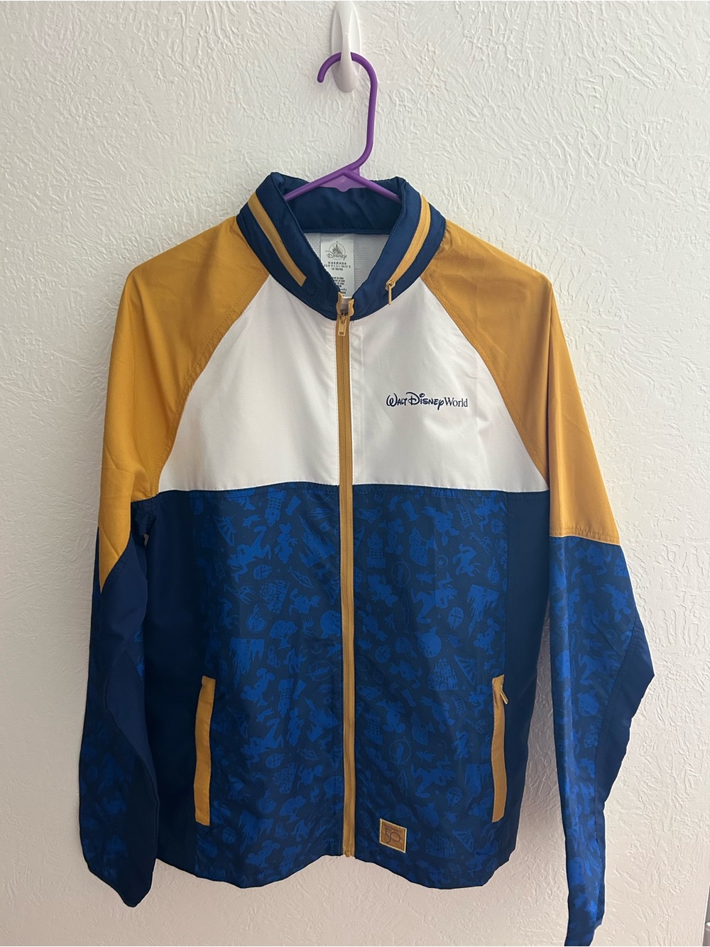 Disney Navy, White & Gold Colorblock Windbreaker
